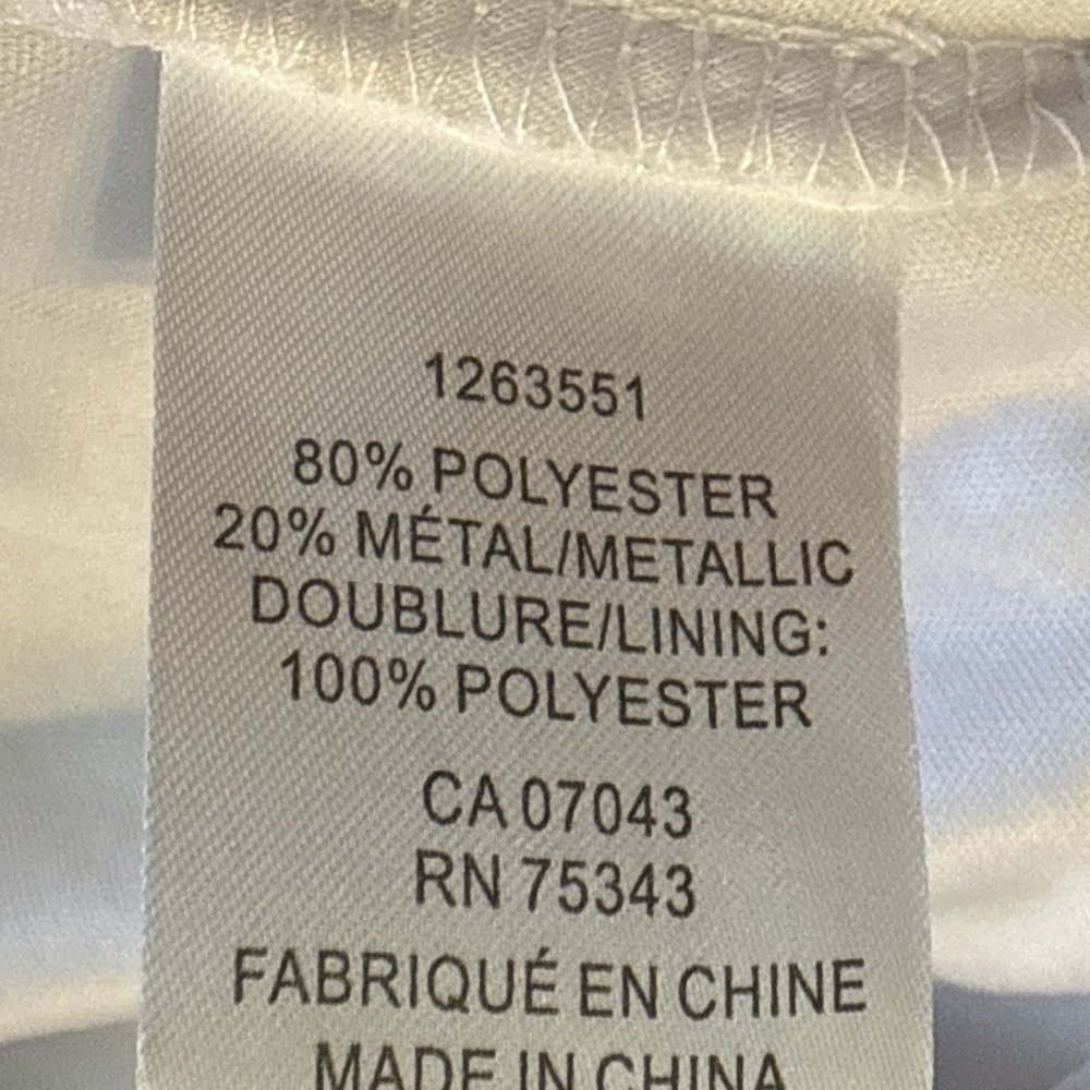 Joie Women's Size Large Top White Metallic V-neck Waist Tie Sleeveless NWT - Picture 6 of 8
